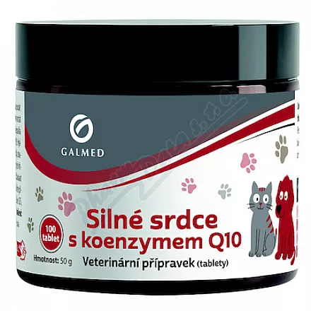 Silné Srdce s Q10 s příchutí masa tbl.100 Galmed - Veterinární přípravky a potřeby pro vaše mazlíčky.