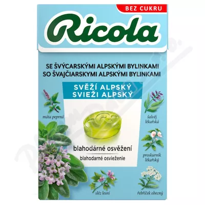 RICOLA Svěží alpský bez cukru 40g