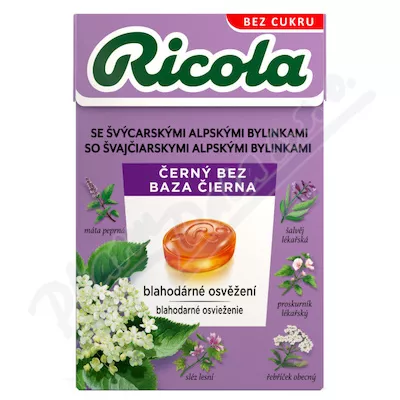 RICOLA Černý Bez bez cukru 40g