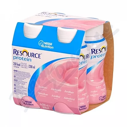 RESOURCE PROTEIN JAHODOVÁ PŘÍCHUŤ 4X200 ML