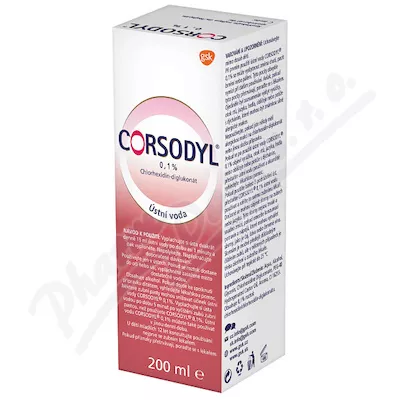 CORSODYL ustní voda 0,1% 200ml