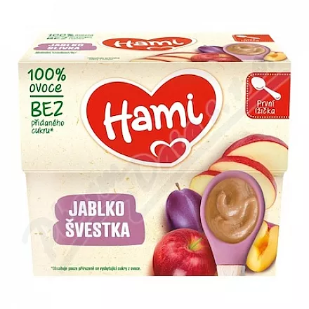 Hami 100% jabłko i śliwka 4x100g 4M