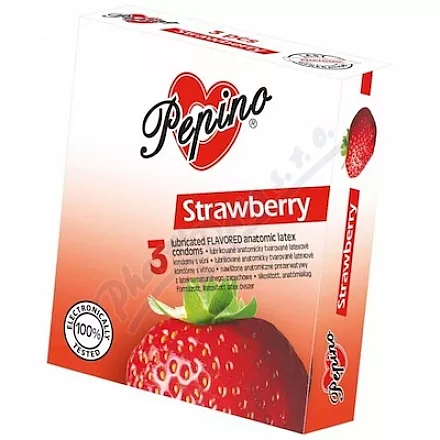 Prezervativ Pepino Jahoda kondomy 3ks
