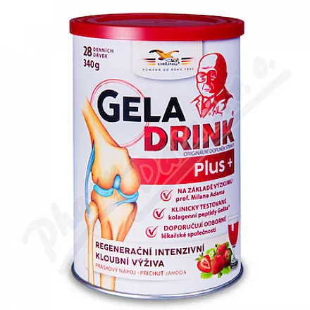 Geladrink Plus+ práškový nápoj jahoda 340g