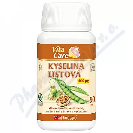 VitaHarmony Kyselina listová 400mcg tbl.90