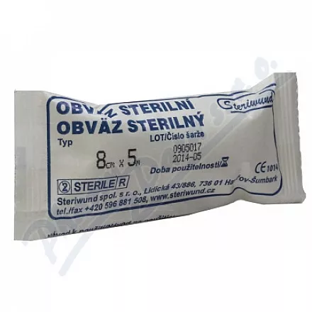 Okłady z dzianiny hydrofilowej sterylne 8cmx5m/1szt Steriwund