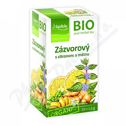 Apotheke BIO Zázvor s citronem a mátou 20x1.5g