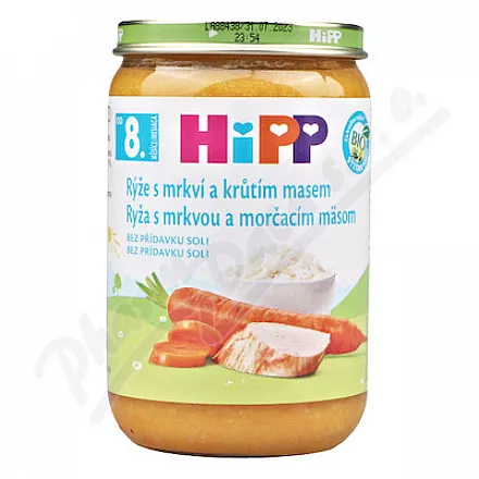 HiPP Ryż z marchewką i mięsem z indyka BIO 8m 220g